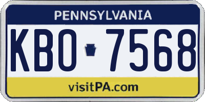 PA license plate KBO7568