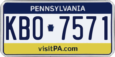 PA license plate KBO7571