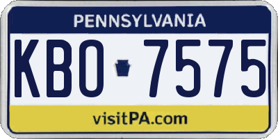 PA license plate KBO7575