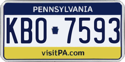 PA license plate KBO7593