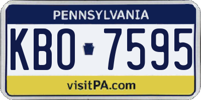 PA license plate KBO7595