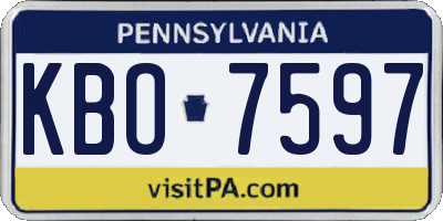 PA license plate KBO7597