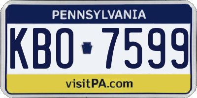 PA license plate KBO7599