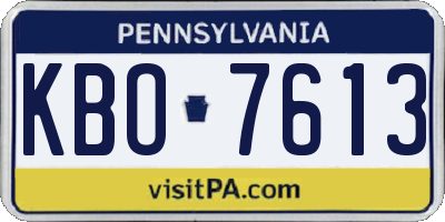 PA license plate KBO7613