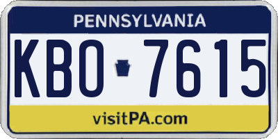 PA license plate KBO7615