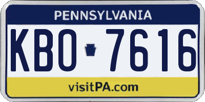 PA license plate KBO7616