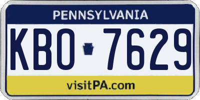 PA license plate KBO7629