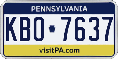 PA license plate KBO7637