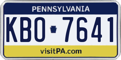 PA license plate KBO7641
