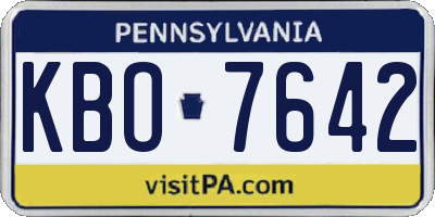 PA license plate KBO7642