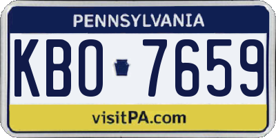 PA license plate KBO7659