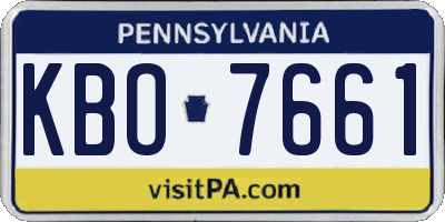 PA license plate KBO7661