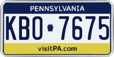 PA license plate KBO7675