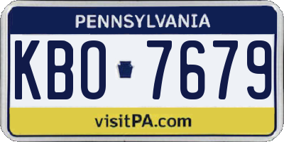 PA license plate KBO7679