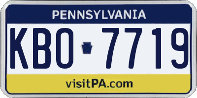 PA license plate KBO7719