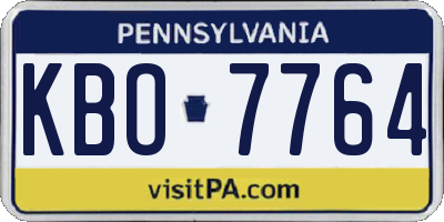 PA license plate KBO7764