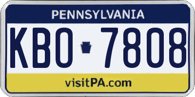 PA license plate KBO7808