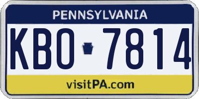 PA license plate KBO7814