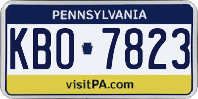 PA license plate KBO7823