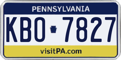 PA license plate KBO7827