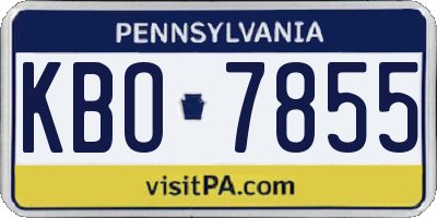 PA license plate KBO7855
