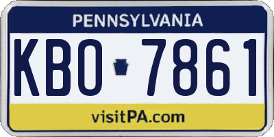 PA license plate KBO7861