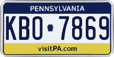 PA license plate KBO7869