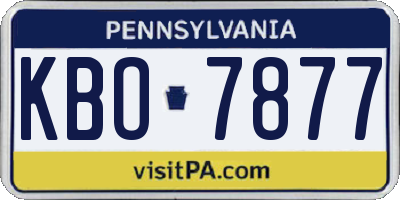 PA license plate KBO7877