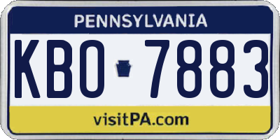 PA license plate KBO7883