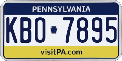 PA license plate KBO7895
