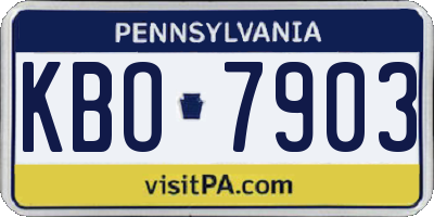 PA license plate KBO7903