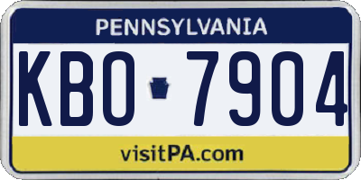 PA license plate KBO7904