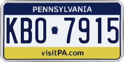 PA license plate KBO7915