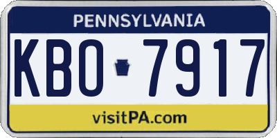 PA license plate KBO7917