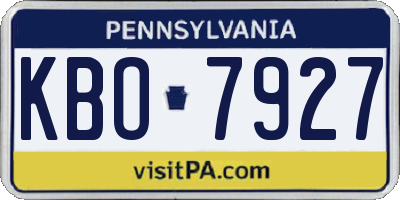 PA license plate KBO7927