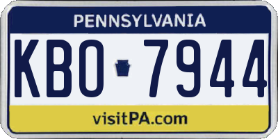 PA license plate KBO7944