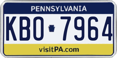 PA license plate KBO7964