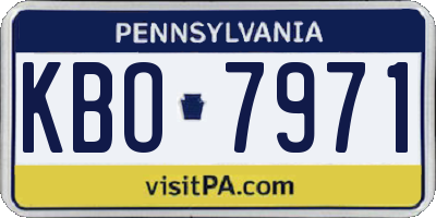 PA license plate KBO7971