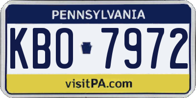 PA license plate KBO7972