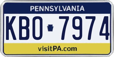 PA license plate KBO7974