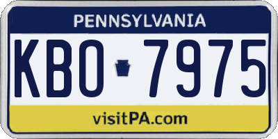 PA license plate KBO7975
