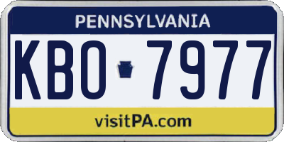 PA license plate KBO7977