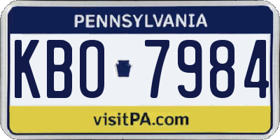 PA license plate KBO7984