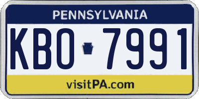 PA license plate KBO7991