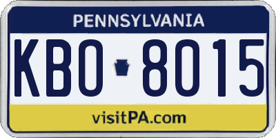 PA license plate KBO8015