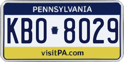 PA license plate KBO8029