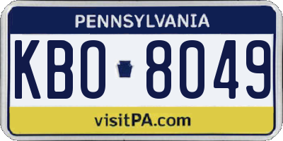 PA license plate KBO8049