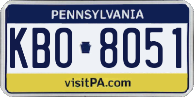 PA license plate KBO8051