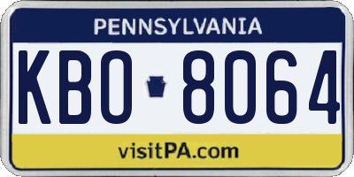 PA license plate KBO8064