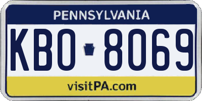 PA license plate KBO8069